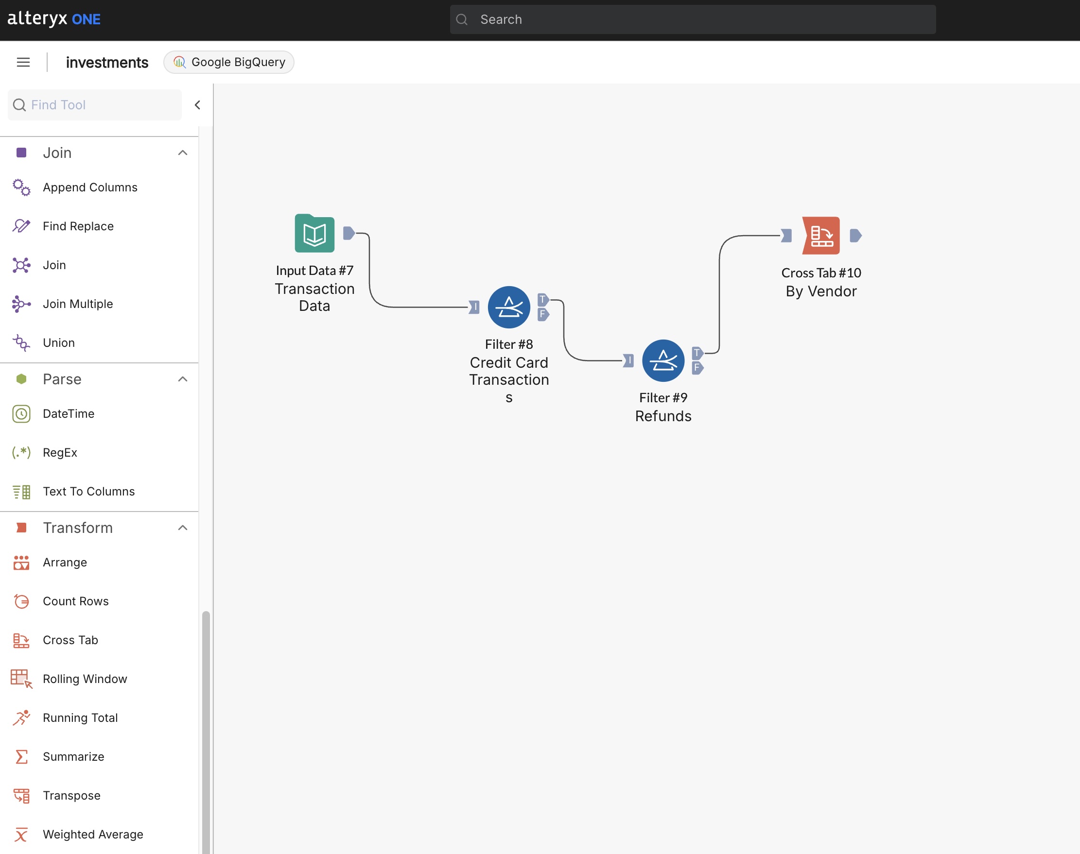Alteryx Financial Automation Workflow